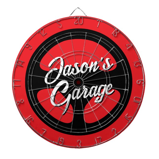 Kfz-Dartbrett mit Druck auf das Lenkrad Dartscheibe (vorne)