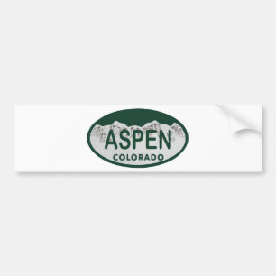 Kfz-Kennzeichen Aspen Colorado Autoaufkleber