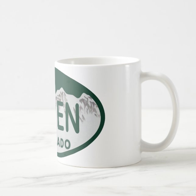 Kfz-Kennzeichen Aspen Colorado Kaffeetasse (Rechts)
