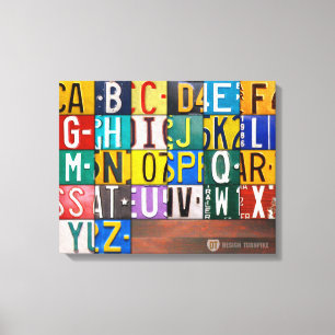 Kfz-Kennzeichen-Buchstabe-Kunst-Alphabet-Zeichen Leinwanddruck