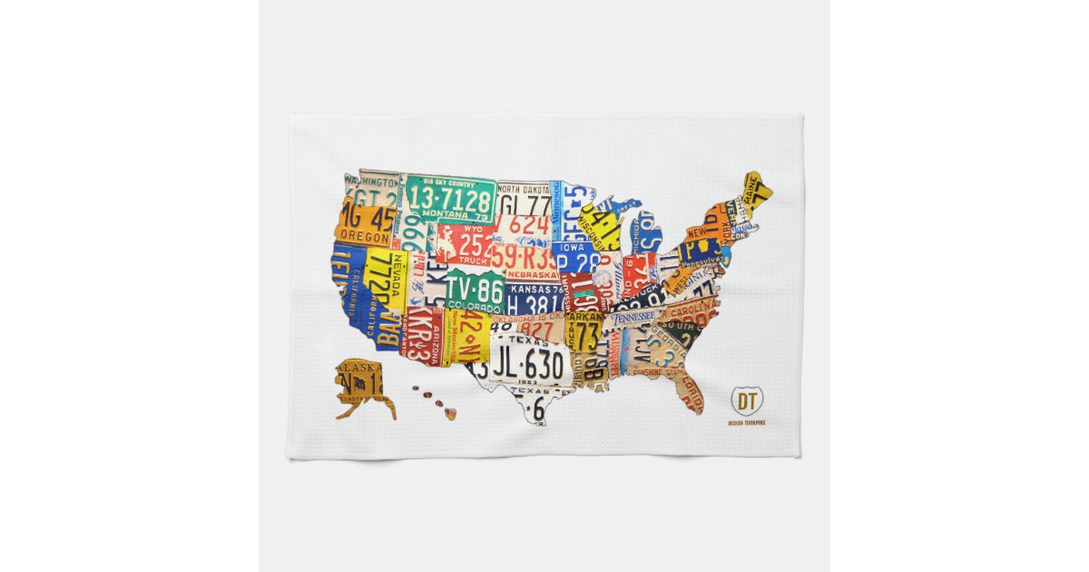 Kfz Kennzeichen Karte Der Usa Umriss Tuch Zazzle Ch