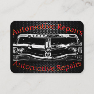 Kfz-Reparaturen, Visitenkarte, Schwarzes, Chrom, Visitenkarte