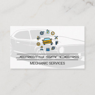Kfz-Service und Teile   Mechanik Visitenkarte