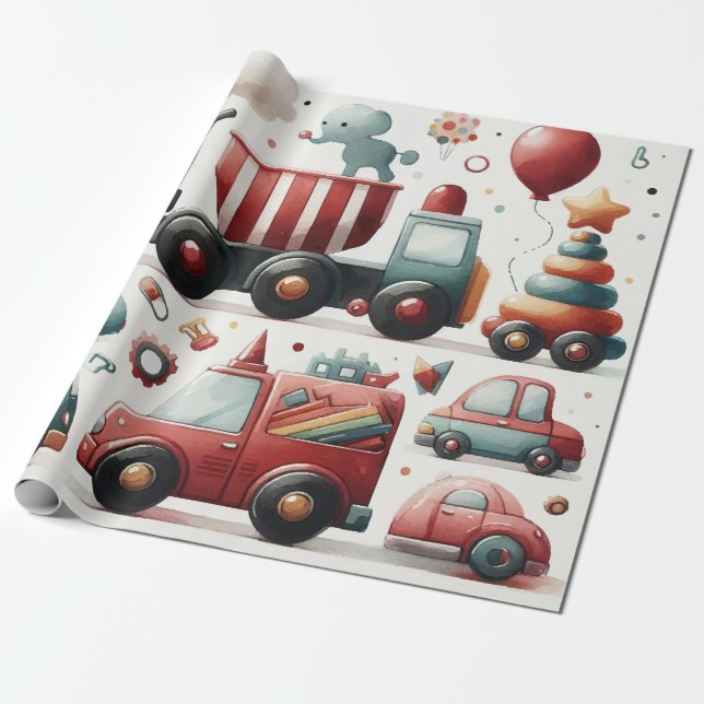 Kfz-Spielzeug-Umschlagpapier Geschenkpapier (Ungerollt)