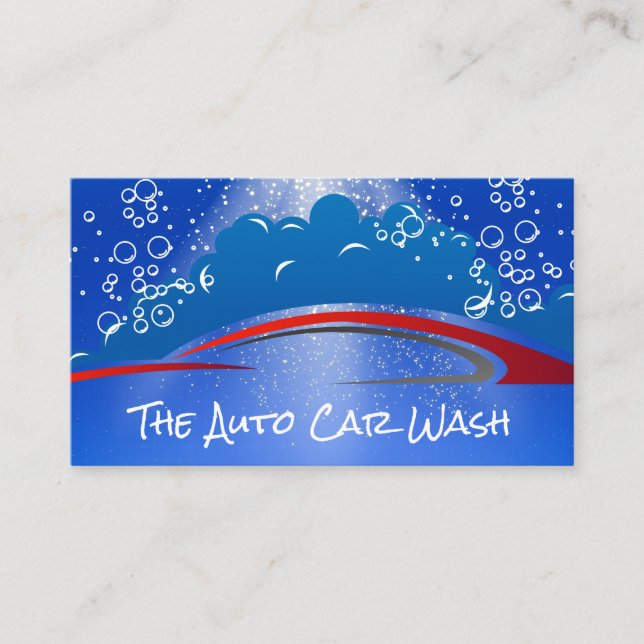 Kfz-Wash-Blasen und Auto Clean Business Card Visitenkarte (Vorderseite)