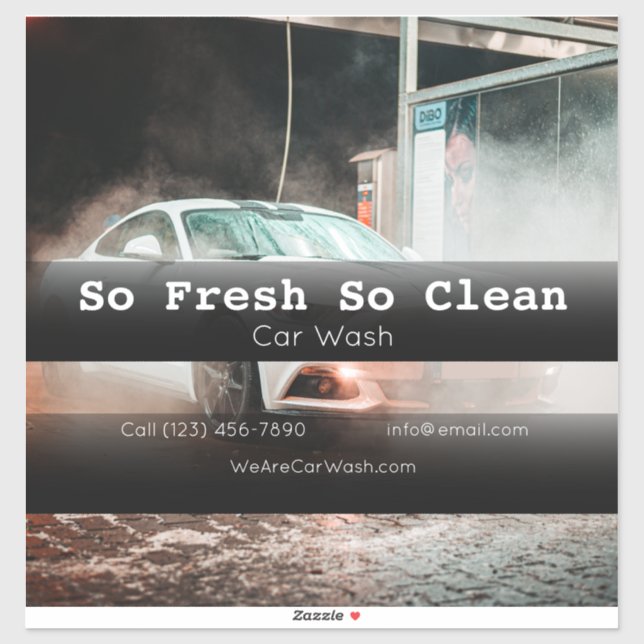 Kfz-Werbung für das Unternehmen Car Wash Aufkleber (Blatt)