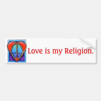 kgb073_450, Liebe ist meine Religion Autoaufkleber