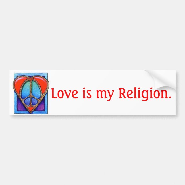 kgb073_450, Liebe ist meine Religion Autoaufkleber (Vorne)