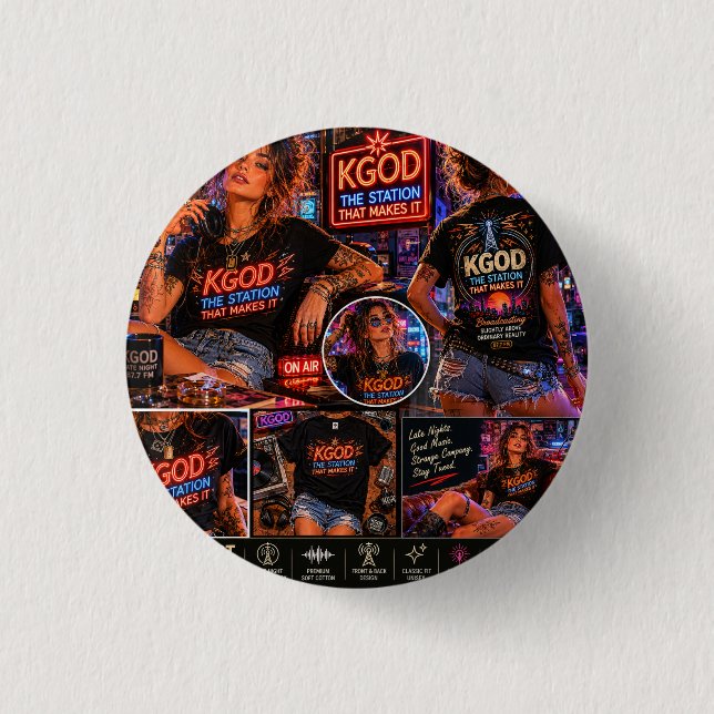 KGOD Radio Late Night  Button (Vorderseite)