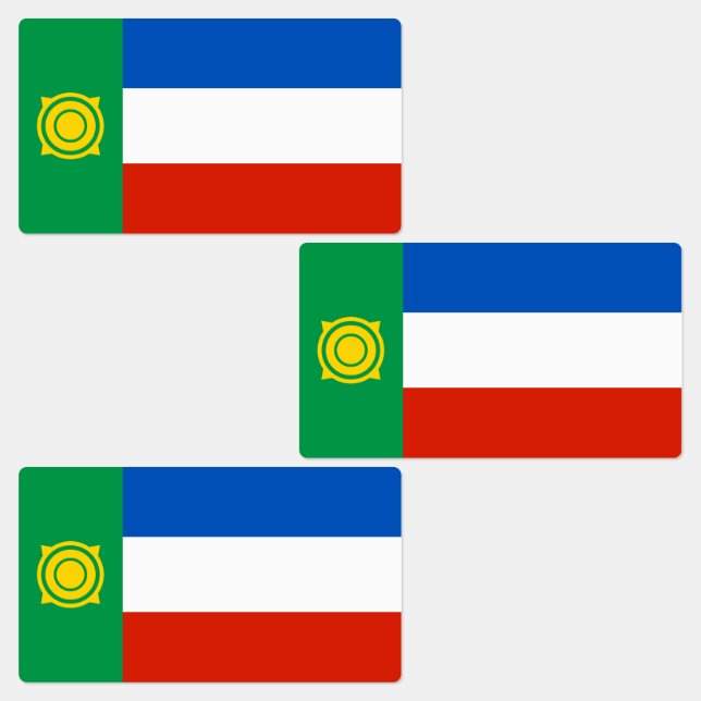 Khakassia Flag Etiketten (Gruppe)
