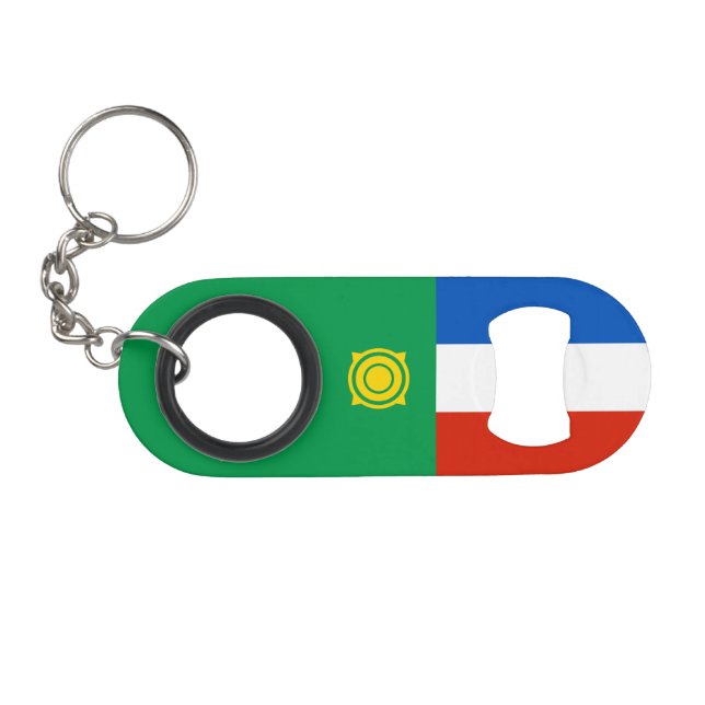 Khakassia Flag Mini Flaschenöffner (Vorderseite (Horizontal))