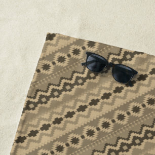Khaki aztec Muster Strandtuch