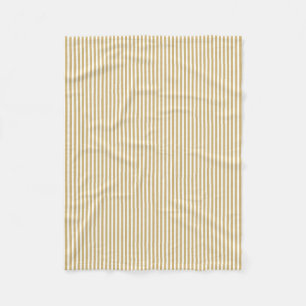 Khaki Beige und White Cabana Streifen Fleecedecke