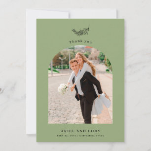 Khaki   Boho Arch Wedding Foto Danke, Card Dankeskarte