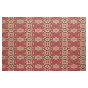 Khaki Brown Orange Red Taupe Beige Ethnic Look Stoff