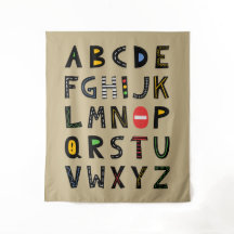 Khaki Cars Alphabet Kinderzimmer Kids Room