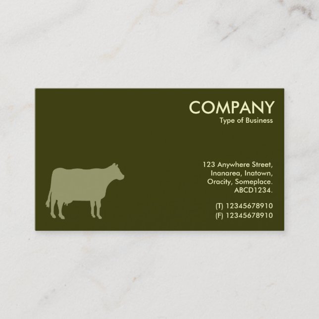 Khaki Cow Symbol - Murky Green Visitenkarte (Vorderseite)