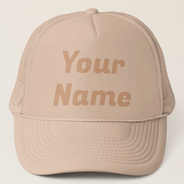 Khaki CUSTOMIZABLE Truckerkappe (Vorderseite)