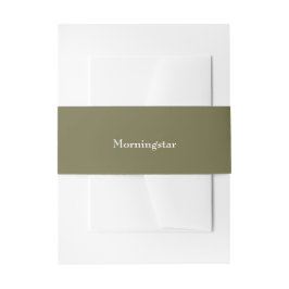 Khaki Drab Green Wedding Einladung Bly Band
