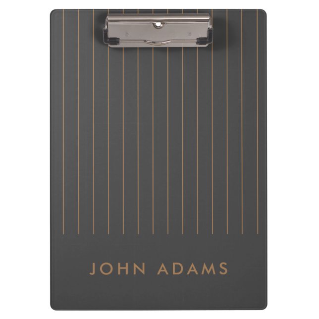 Khaki Green Gold Stripe Personalisiert Classic Klemmbrett (Vorderseite)