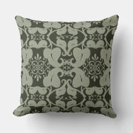 Khaki Green Modern Elegantes Leaf-Muster Kissen