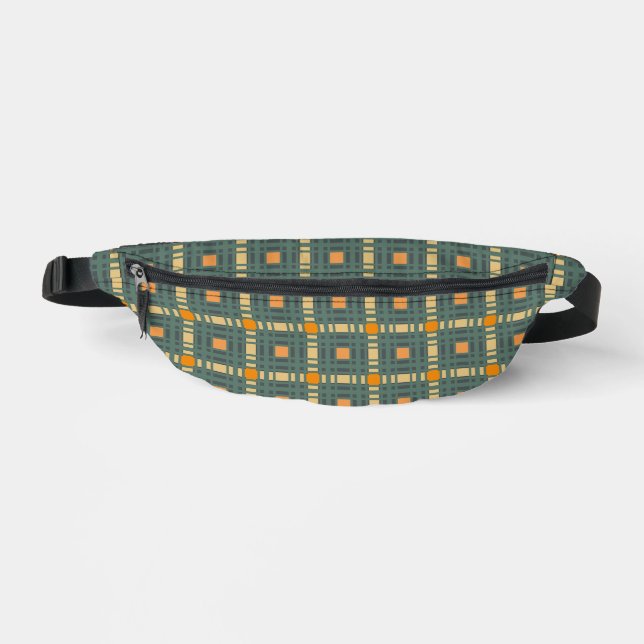 Khaki kariert tartan Fanny Pack Bauchtasche (Vorderseite)