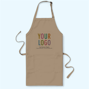 Khaki-Logo für lange Schürze für kundenspezifische