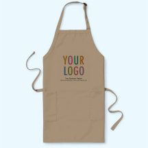 Khaki Long tablier Custom Business Logo Personnali