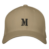 Khaki M Letter Monogram Character Flexfit Wool