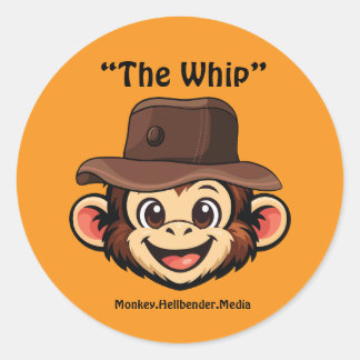 Khaki Makaken-Affen-Aufkleber - The Whip Runder Aufkleber