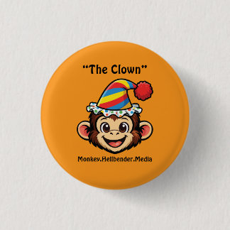 Khaki Makaken-Affen-Knopf - Der Clown Button