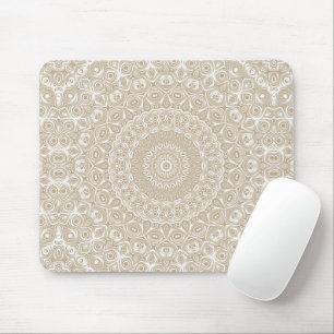 Khaki Mandala Geometric Pattern Mousepad