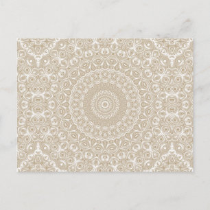 Khaki Mandala Geometrisches Muster Postkarte