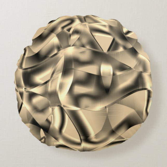 Khaki- oder Beige-Formen, in hellen Tönen Rundes Kissen (Vorderseite)