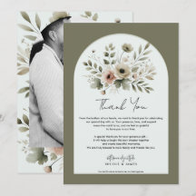 Khaki Olive Green Watercolor Floral Vielen Dank