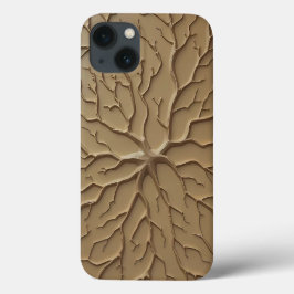 Khaki Organic Embossed Pattern iPhone Case