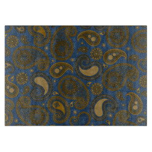 Khaki Paisley zu Blue Jean motif Schneidebrett
