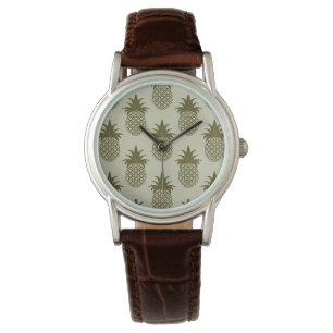 Khaki Pineapple Pattern Armbanduhr
