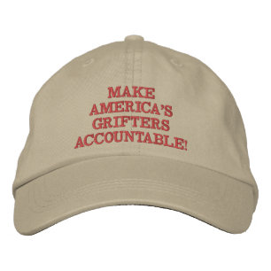 Khaki / Rot machen Amerikas Grifters verantwortlic Bestickte Baseballkappe