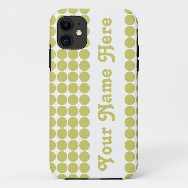 Khaki Safari Dot mit Namen Case-Mate iPhone Hülle (Rückseite)