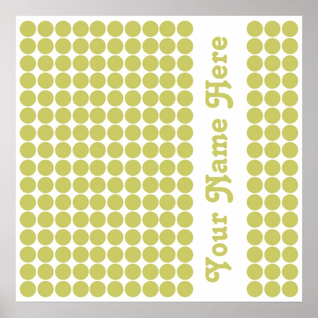 Khaki Safari Dot mit Namen Poster (Vorne)