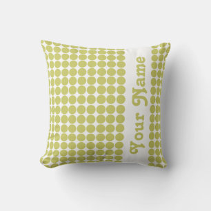 Khaki Safari Dots mit benutzerdefiniertem Text Kissen