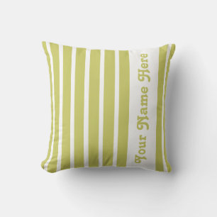 Khaki Safari Stripe Pillow mit Namen Kissen