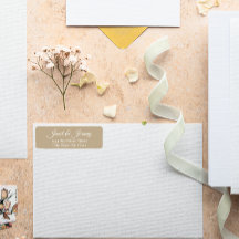 Khaki Stylized Names Wedding Rücksendeadresse