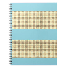 Khaki tan Gingham mit blauem Strip-Notebook Notizblock