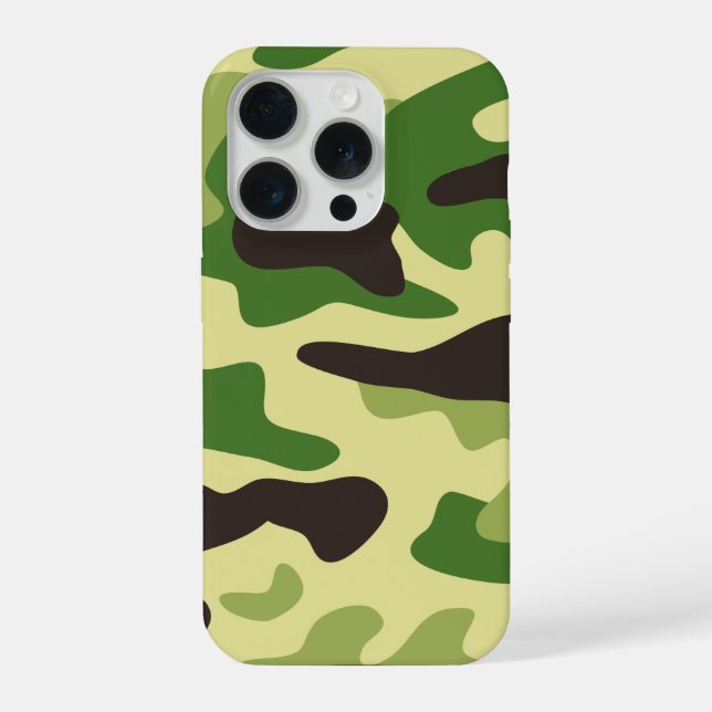 Khaki-Tarnmuster iPhone 15 Pro Hülle (Rückseite)
