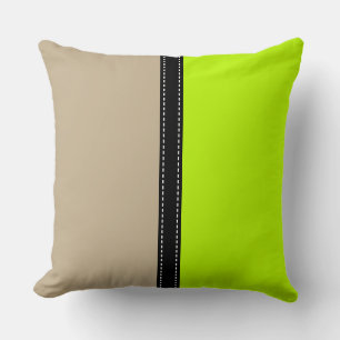Khaki und Limone Hintergrundfarbe Kissen
