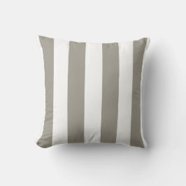 Khaki und White Striped Kissen