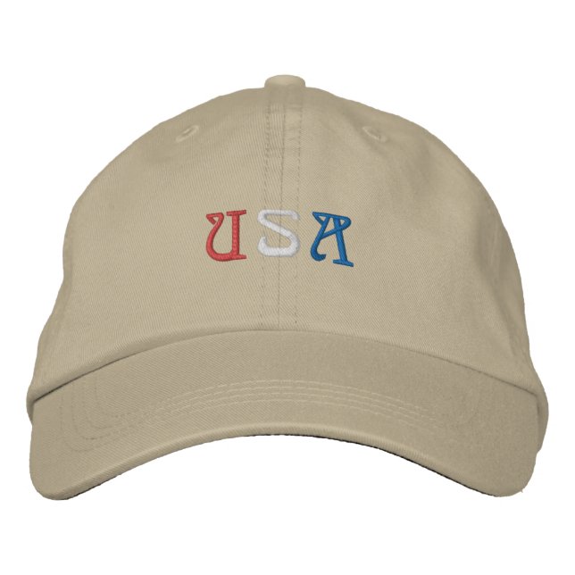 Khaki USA Basic anpassbar Bestickte Baseballkappe (Vorderseite)
