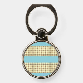 Khaktan Creme Gingham Blue Handy Ring Stand